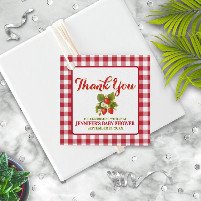 Strawberry Theme Baby Dusche Vielen Dank Geschenkanhänger (Von Creator hochgeladen)