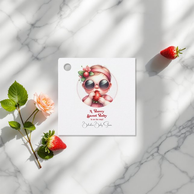 Strawberry Theme Berry Sweet Baby Dusche Geschenkanhänger (Strawberry Theme Berry Sweet Baby Shower Favor Tags)