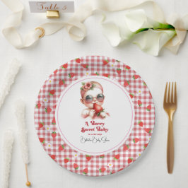 Strawberry Theme Berry Sweet Baby Dusche Pappteller