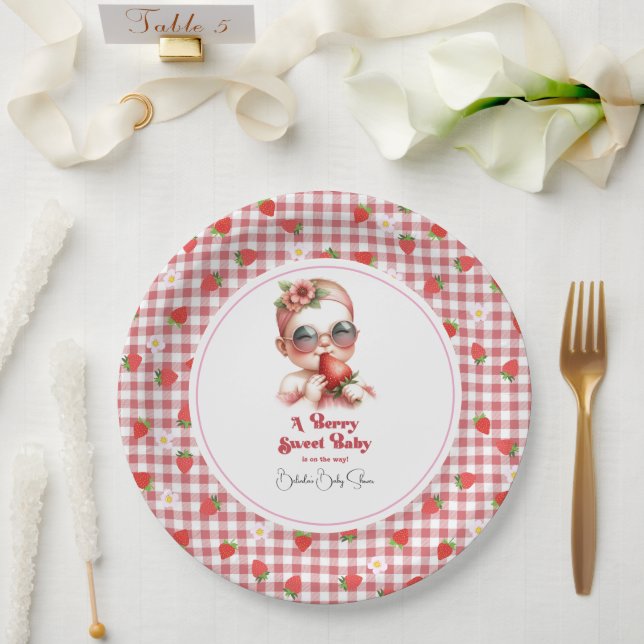 Strawberry Theme Berry Sweet Baby Dusche Pappteller (Hochzeit)