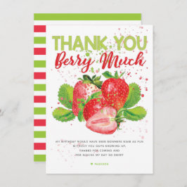 Strawberry Theme Geburtstag Dankeskarte