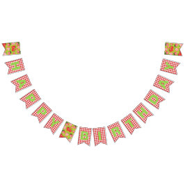 Strawberry Theme Happy Birthday Wimpelkette