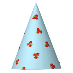 Strawberry Themed Party Hut mit blauem Hintergrund Partyhütchen