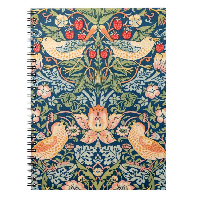 Strawberry Thief Artistic William Morris Notebook Notizblock (Vorderseite)
