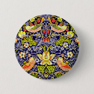 Strawberry Thief Birds William Morris Button
