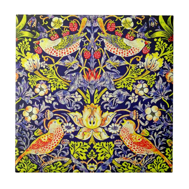 Strawberry Thief Birds William Morris Fliese (Vorderseite)