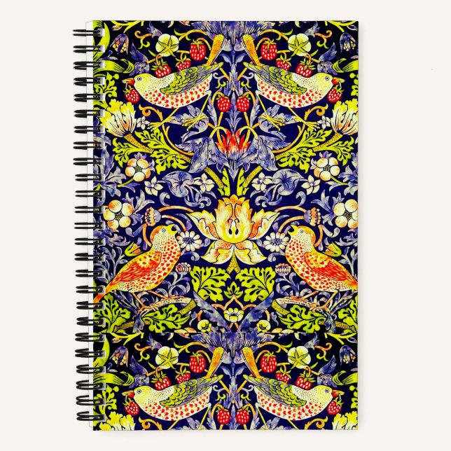 Strawberry Thief Birds William Morris Notizbuch (Vorderseite)