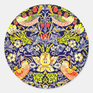 Strawberry Thief Birds William Morris Runder Aufkleber