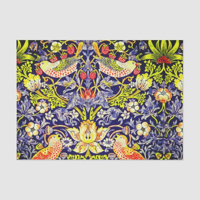 Strawberry Thief Birds William Morris Seidenpapier (Vorderseite)