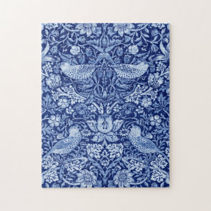 Strawberry Thief Blue Monotone, William Morris