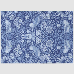 Strawberry Thief Blue Monotone, William Morris Seidenpapier