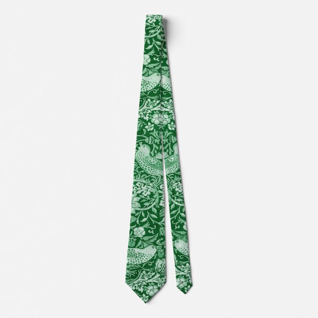Strawberry Thief Green, William Morris Krawatte (Vorderseite)