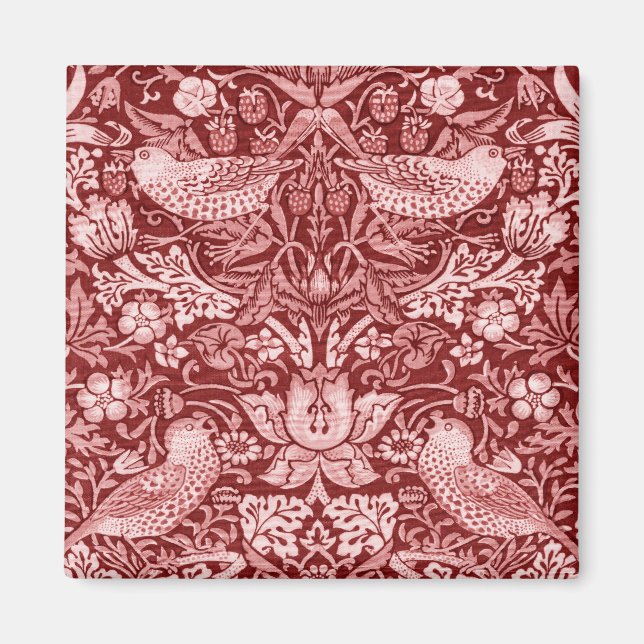 Strawberry Thief Maroon, William Morris Magnet (Vorne)