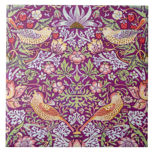 Strawberry Thief Red, William Morris Fliese (Vorderseite)