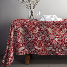 Strawberry Thief Red William Morris Floral Pattern