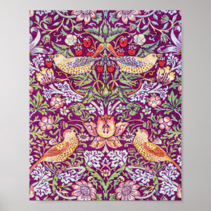 Strawberry Thief Red, William Morris Poster