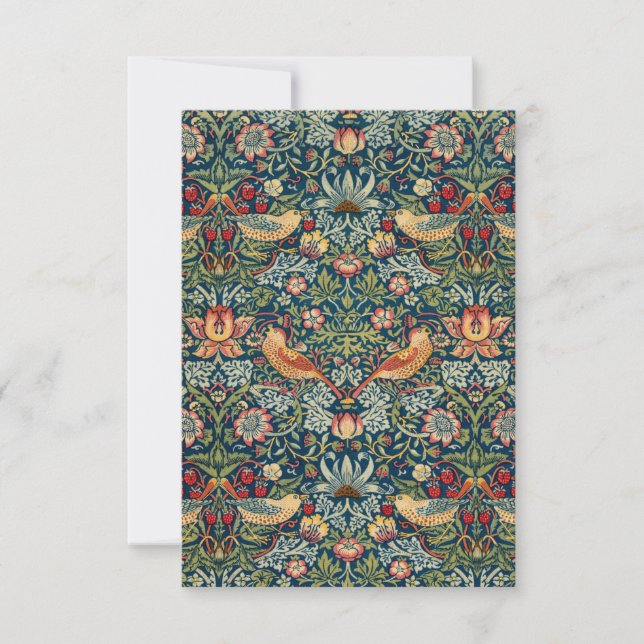 Strawberry Thief von William Morris Dankeskarte (Vorderseite)