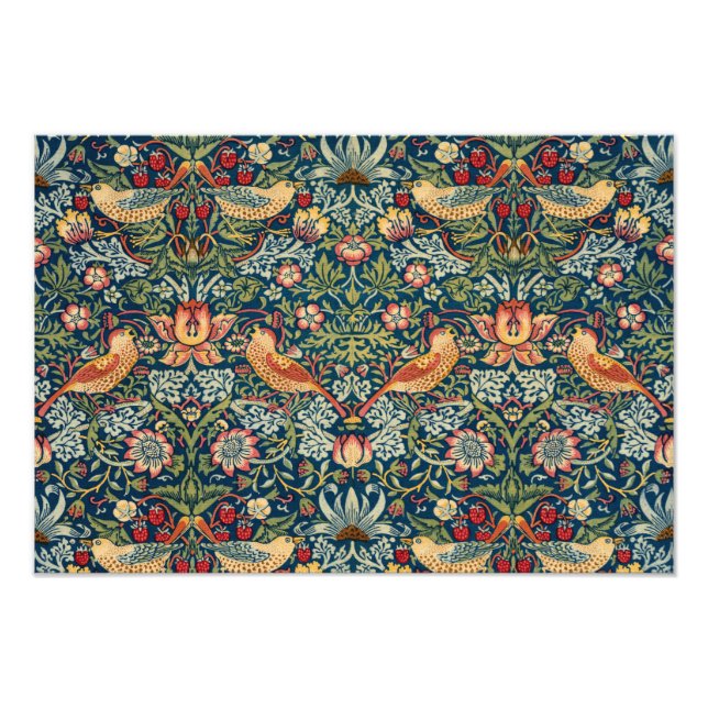 Strawberry Thief von William Morris Fotodruck (Vorne)