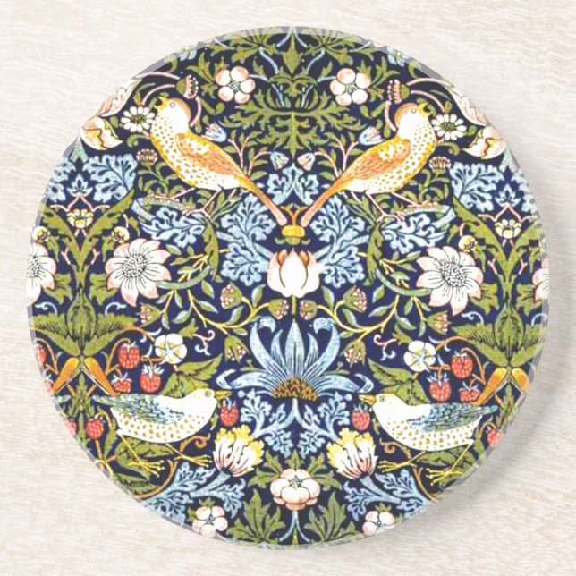 Strawberry Thief von William Morris Getränkeuntersetzer (Vorne)