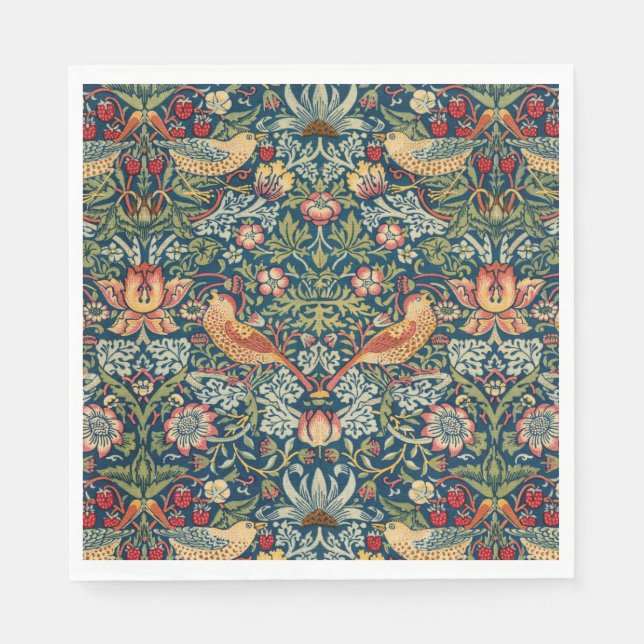 Strawberry Thief von William Morris Serviette (Vorderseite)