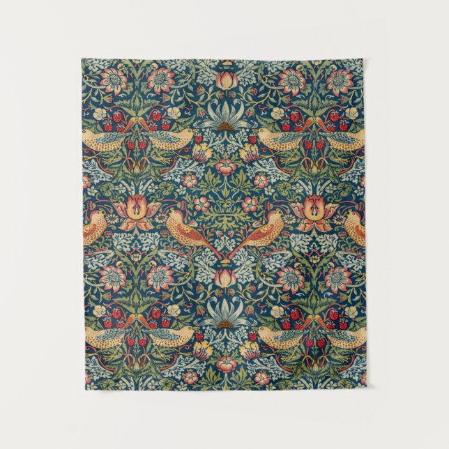 Strawberry Thief von William Morris Wandteppich (Vorderseite)