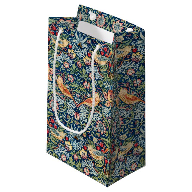 Strawberry Thief, William Morris Kleine Geschenktüte (Vorderseite Schrägansicht)