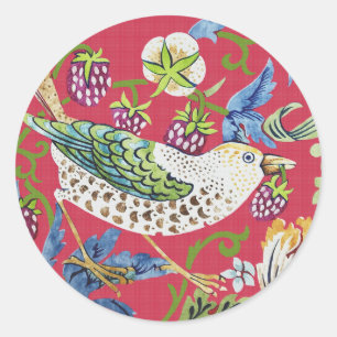 Strawberry Thief William Morris Runder Aufkleber
