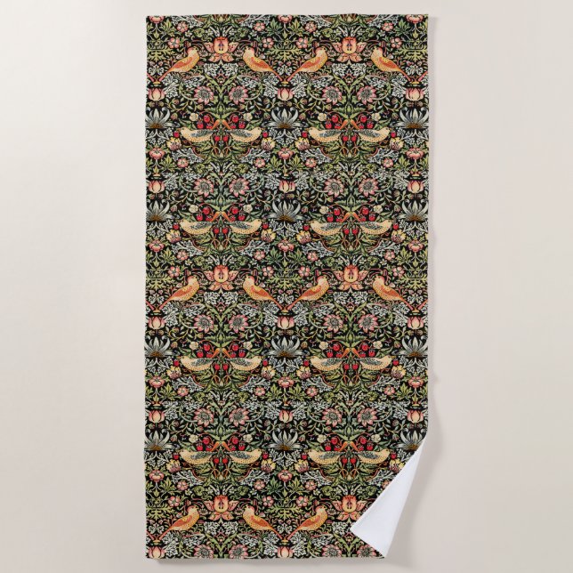 Strawberry Thief William Morris Strandtuch (Vorderseite)