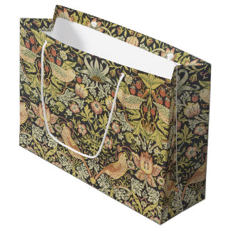 Strawberry Thieves by William Morris, Vintage Art Große Geschenktüte
