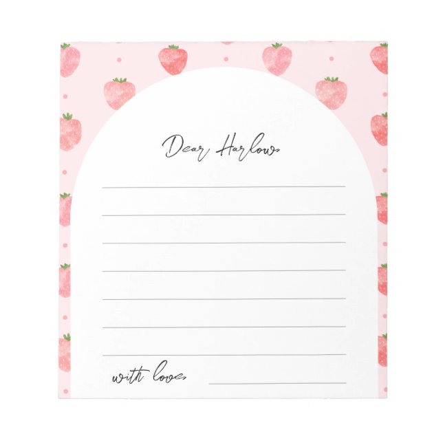 Strawberry Time Kapsel Notepad Notizblock (Vorderseite)