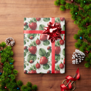 Strawberry und Ladybug Seamless Pattern Geschenkpapier