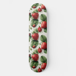Strawberry und Ladybug Seamless Pattern Skateboard