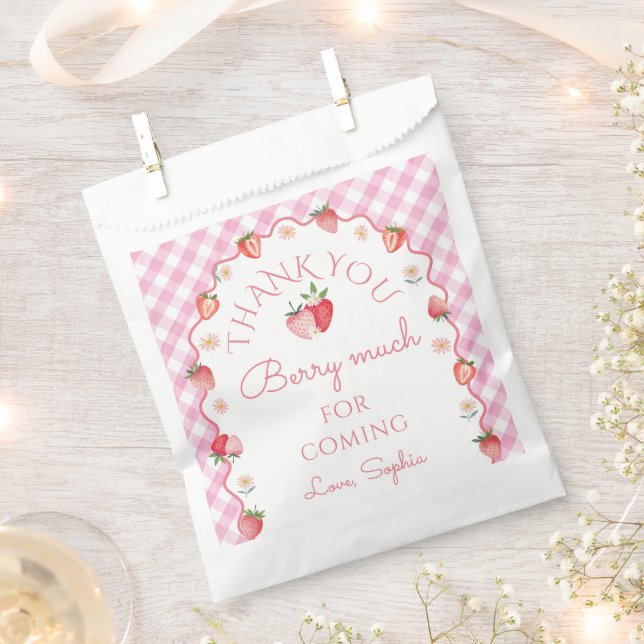 Strawberry Vielen Dank Berry Vielen Dank für Ihre  Geschenktütchen (Ausgeschnitten)
