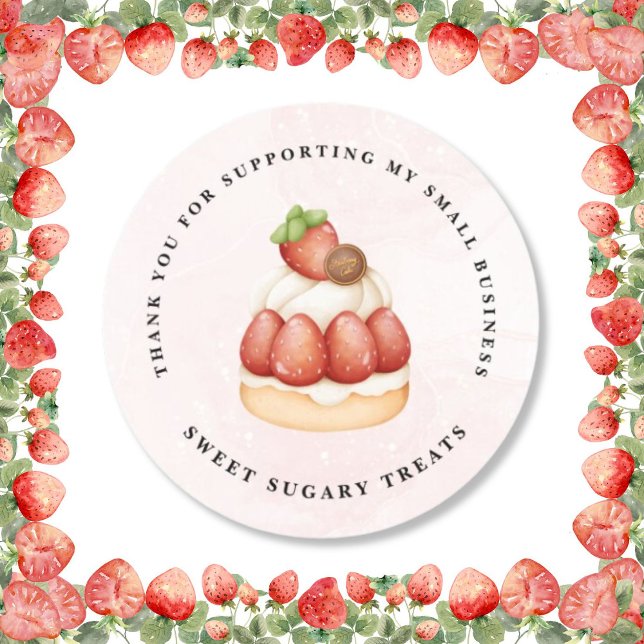 Strawberry Vielen Dank Business Sticker (Von Creator hochgeladen)