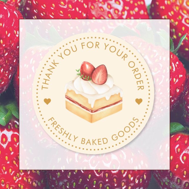 Strawberry Vielen Dank für Ihre Bestellung Runder Aufkleber (Von Creator hochgeladen)