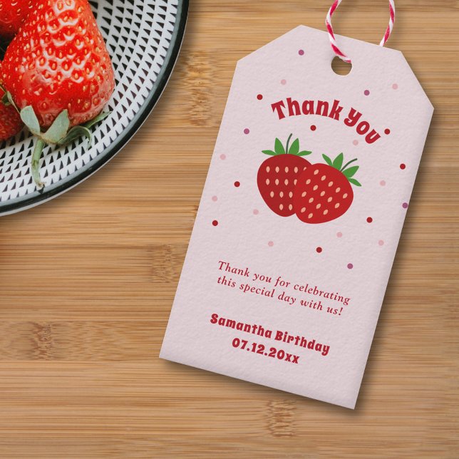Strawberry Vielen Dank Geschenkanhänger (Strawberry Thank You Gift Tags)