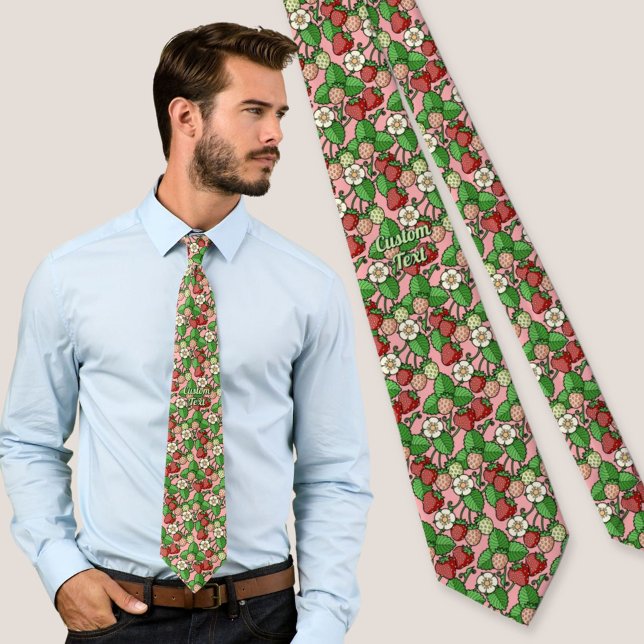 Strawberry Vine Pattern Neck Tie Krawatte (Von Creator hochgeladen)
