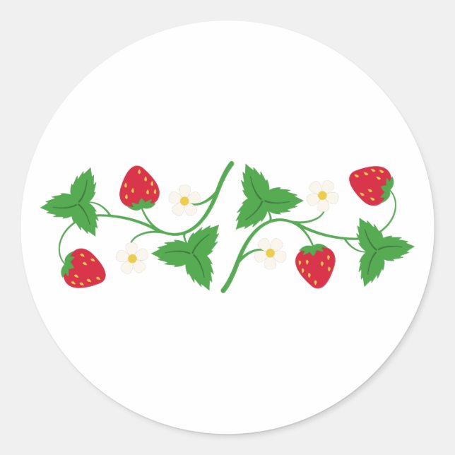 Strawberry Vine Runder Aufkleber (Vorderseite)