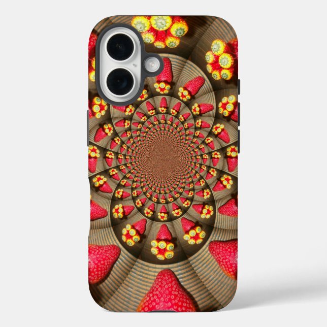 STRAWBERRY VINTAG RED AND YELLOW iPhone 16 HÜLLE (Rückseite)
