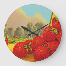 Strawberry Vintage Crate Art Kitchen Clock Große Wanduhr