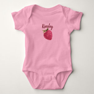 Strawberry Watercolor Anpassbare Babybodysuit Baby Strampler