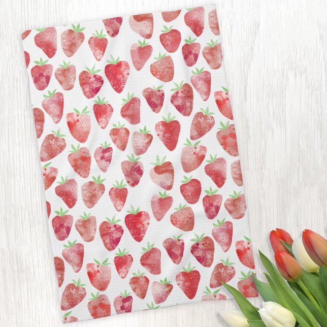 Strawberry Watercolor Geschirrtuch (Von Creator hochgeladen)