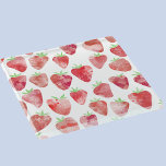 Strawberry Watercolor Glasuntersetzer<br><div class="desc">Süßes und fruchtiges Erdbeeren Wasserfarbe Muster in Rot, Rosa und Weiß. Originelle Kunst von Nic Squirrell.</div>