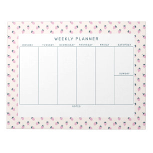 Strawberry Weekly Planner Notepad Notizblock