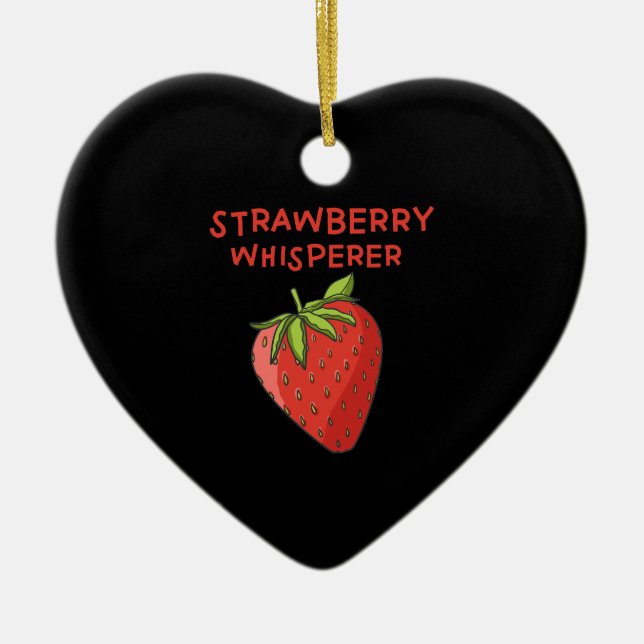 Strawberry Whisperer Keramik Ornament (Vorne)