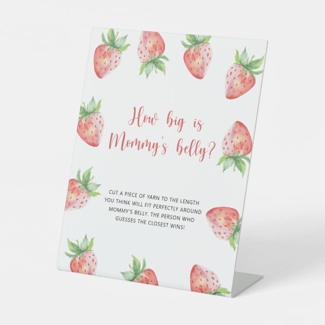Strawberry - Wie groß ist das Bauchspiel von Mama? Sockelschild (Vorderseite)
