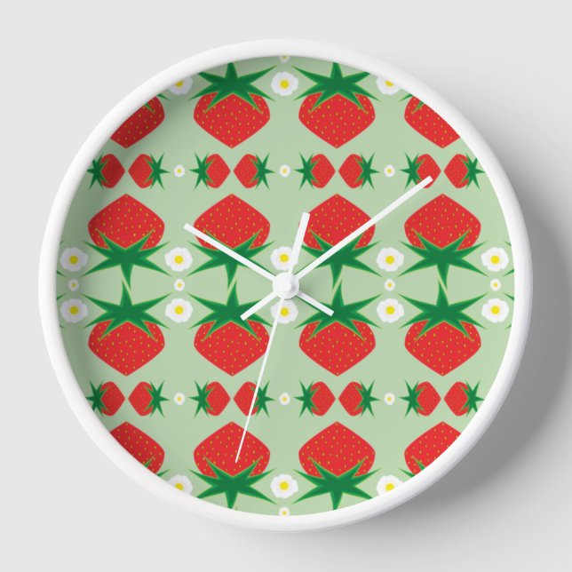 Strawberry Wood Gerahmt Clock Uhr (Vorderseite)