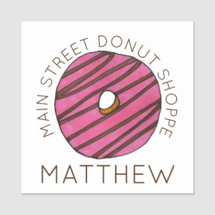 Strawberry Zebra Stripe Donut Doughnut Pastry Namensschild