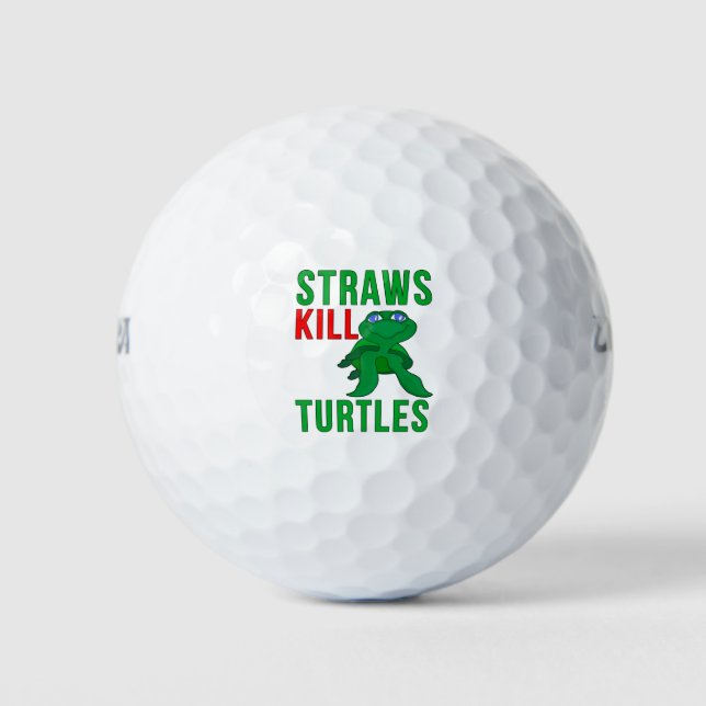 Straws Kill Turtles Golfball (Vorderseite)