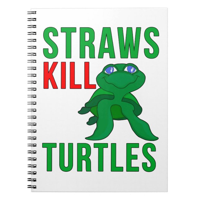 Straws Kill Turtles Notizblock (Vorderseite)